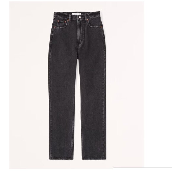 Abercrombie & Fitch - The Ankle Straight Ultra High-Rise Jeans | Size 24: Black - Picture 1 of 11